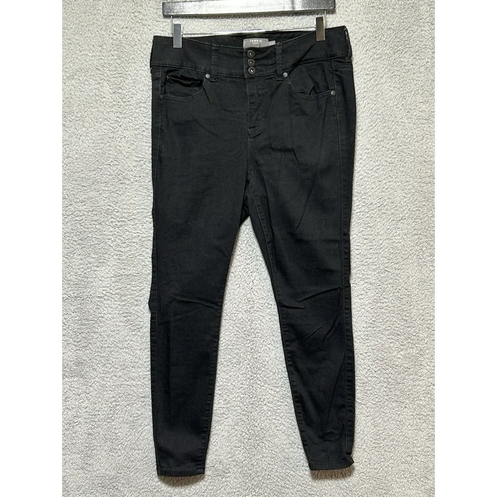 Torrid 12S Black Stiletto‎ Jeggings 3 Button Stretch Skinny Jeans Boho